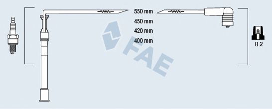 Комплект высоковольтных проводов FAE 85991