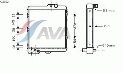 Радиатор, охлаждение двигателя AVA QUALITY COOLING AI2002
