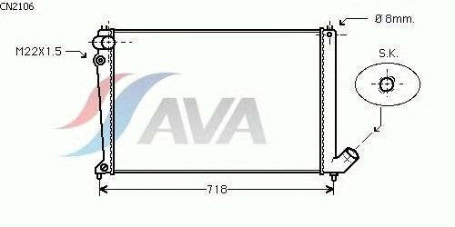 Радіатор, охолодження двигуна AVA QUALITY COOLING CN2106