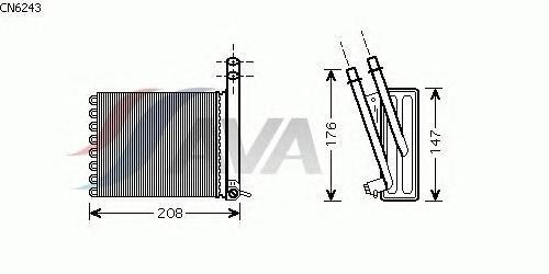 Радиатор отопителя AVA QUALITY COOLING CN6243