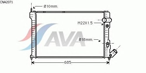 Радиатор, охлаждение двигателя AVA QUALITY COOLING CNA2071