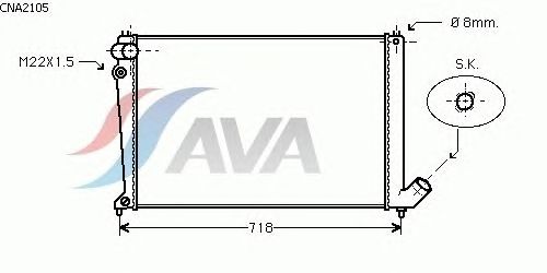 Радіатор, охолодження двигуна AVA QUALITY COOLING CNA2105