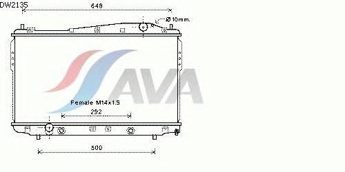 Радиатор, охлаждение двигателя AVA QUALITY COOLING DW2135