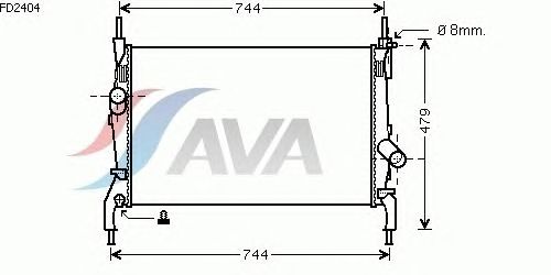 Радиатор, охлаждение двигателя AVA QUALITY COOLING FD2404