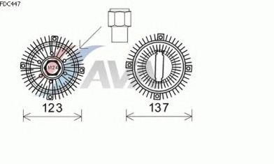 Вязкостная муфта вентилятора охлаждения AVA QUALITY COOLING FDC447