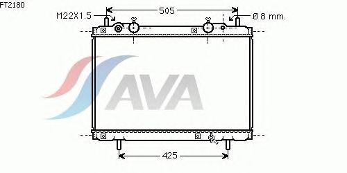 Радиатор, охлаждение двигателя AVA QUALITY COOLING FT2180