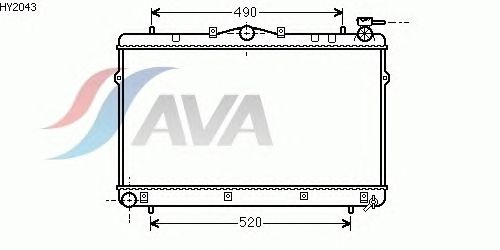 Радиатор, охлаждение двигателя AVA QUALITY COOLING HY2043