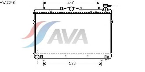Радіатор, охолодження двигуна AVA QUALITY COOLING HYA2043
