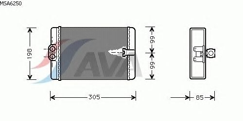 Радиатор отопителя AVA QUALITY COOLING MSA6250
