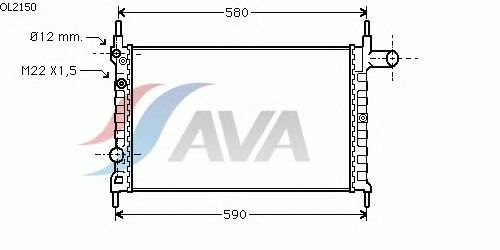 Радиатор, охлаждение двигателя AVA QUALITY COOLING OL2150