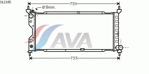 Радиатор, охлаждение двигателя AVA QUALITY COOLING OL2185