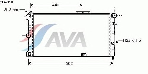 Радиатор, охлаждение двигателя AVA QUALITY COOLING OLA2190