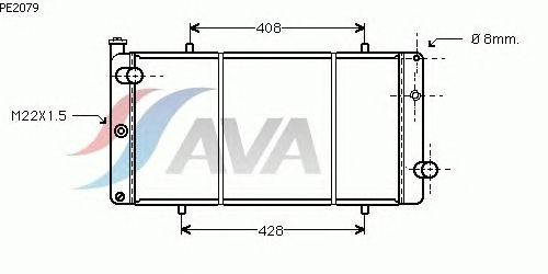 Радиатор, охлаждение двигателя AVA QUALITY COOLING PE2079