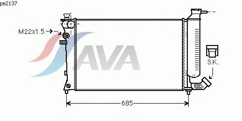 Радиатор, охлаждение двигателя AVA QUALITY COOLING PE2137