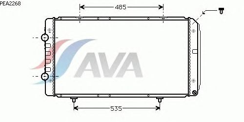 Радиатор, охлаждение двигателя AVA QUALITY COOLING PEA2268