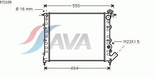 Радіатор, охолодження двигуна AVA QUALITY COOLING RT2109