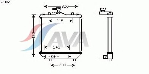 Радіатор, охолодження двигуна AVA QUALITY COOLING SZ2064