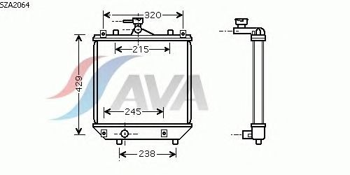 Радиатор, охлаждение двигателя AVA QUALITY COOLING SZA2064