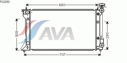 Радиатор, охлаждение двигателя AVA QUALITY COOLING TO2293