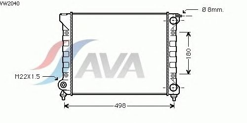 Радіатор, охолодження двигуна AVA QUALITY COOLING VW2040