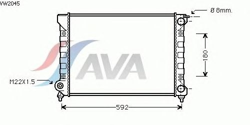Радиатор, охлаждение двигателя AVA QUALITY COOLING VW2045