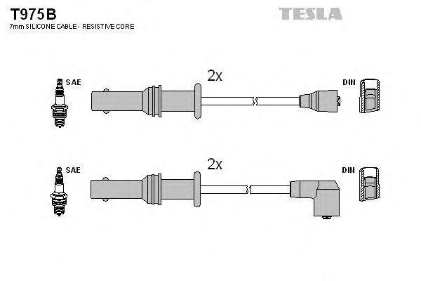 Комплект високовольтних проводів TESLA T975B