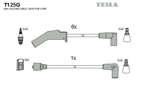Комплект високовольтних проводів TESLA T125G