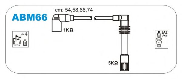 Комплект високовольтних проводів JANMOR ABM66