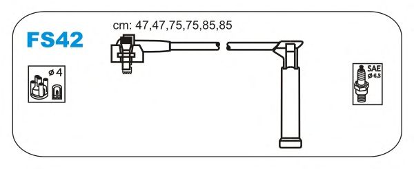 Комплект высоковольтных проводов JANMOR FS42