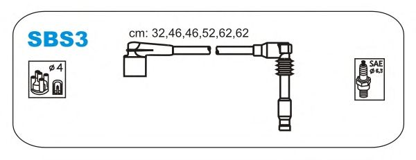 Комплект высоковольтных проводов JANMOR SBS3