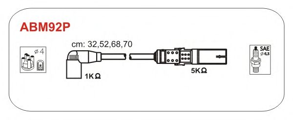 Комплект високовольтних проводів JANMOR ABM92P