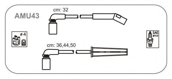 Комплект высоковольтных проводов JANMOR AMU43
