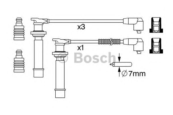 Комплект високовольтних проводів BOSCH 0 986 357 239
