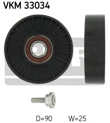 Направляющий / паразитный ролик  поликлинового ремня SKF VKM 33034