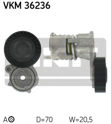 Натяжной ролик поликлинового ремня SKF VKM 36236