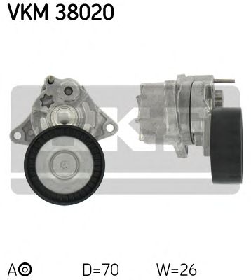 Натяжной ролик поликлинового ремня SKF VKM 38020