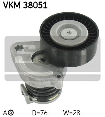 Натяжной ролик поликлинового ремня SKF VKM 38051