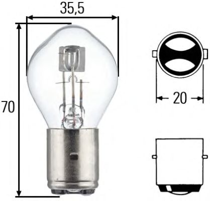 Лампа накаливания, основная фара HELLA 8GD 002 084-131