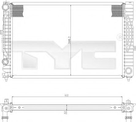 Радиатор, охлаждение двигателя TYC 702-0010