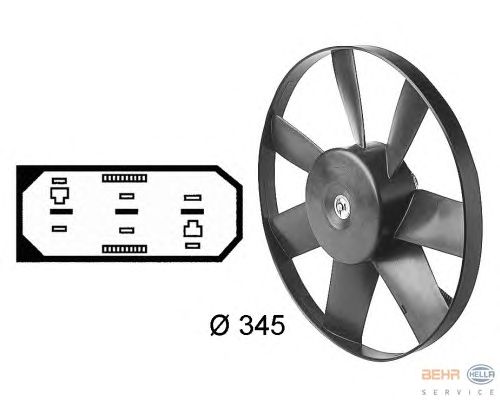 Вентилятор охлаждения HELLA 8EW 009 144-581