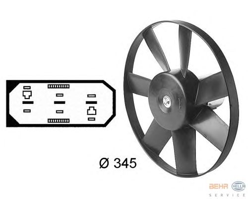Вентилятор охлаждения HELLA 8EW 009 144-591