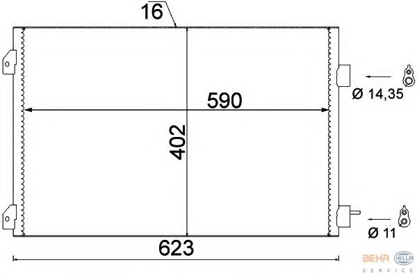 Радиатор кондиционера HELLA 8FC 351 310-791
