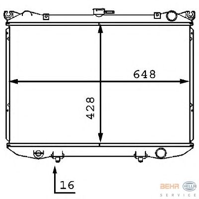 Радиатор, охлаждение двигателя HELLA 8MK 376 707-561