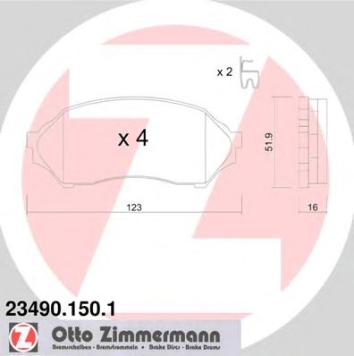 Тормозные колодки ZIMMERMANN 23490.150.1