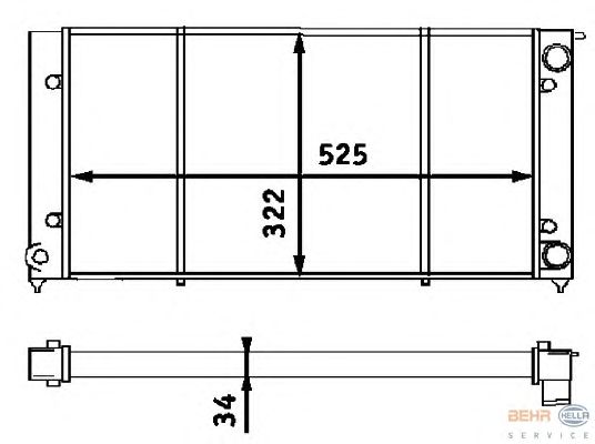 Радиатор, охлаждение двигателя HELLA 8MK 376 713-301