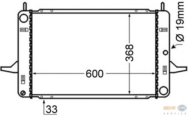 Радиатор, охлаждение двигателя HELLA 8MK 376 714-121