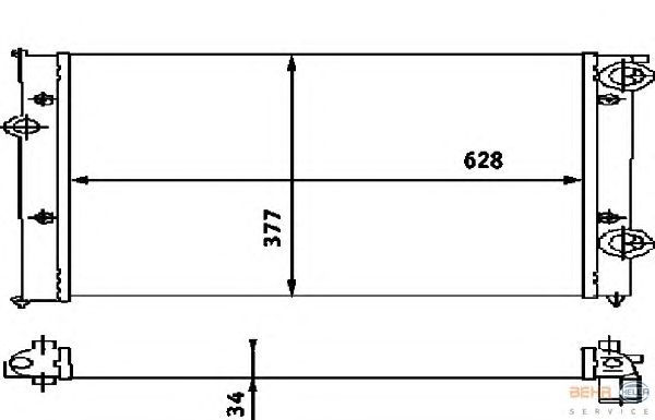 Радиатор, охлаждение двигателя HELLA 8MK 376 714-681