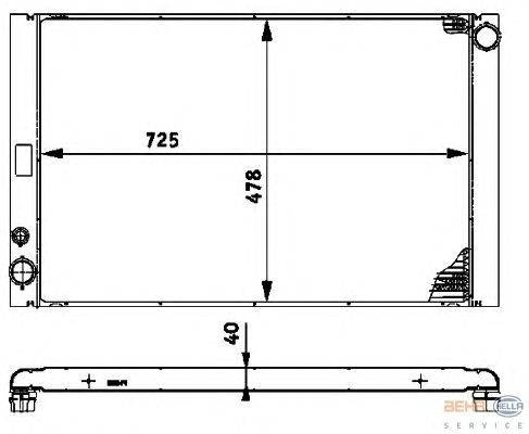Радиатор, охлаждение двигателя HELLA 8MK 376 719-081