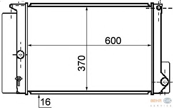 Радиатор, охлаждение двигателя HELLA 8MK 376 753-721