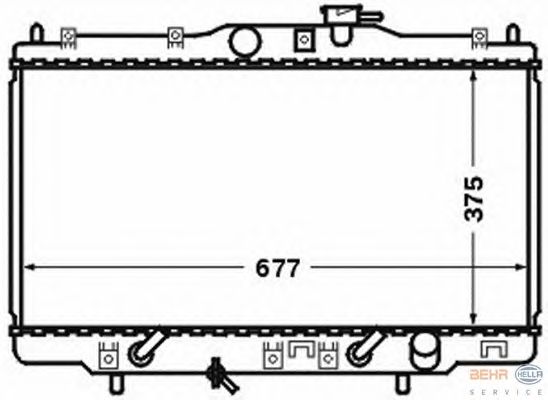 Радиатор, охлаждение двигателя HELLA 8MK 376 768-251